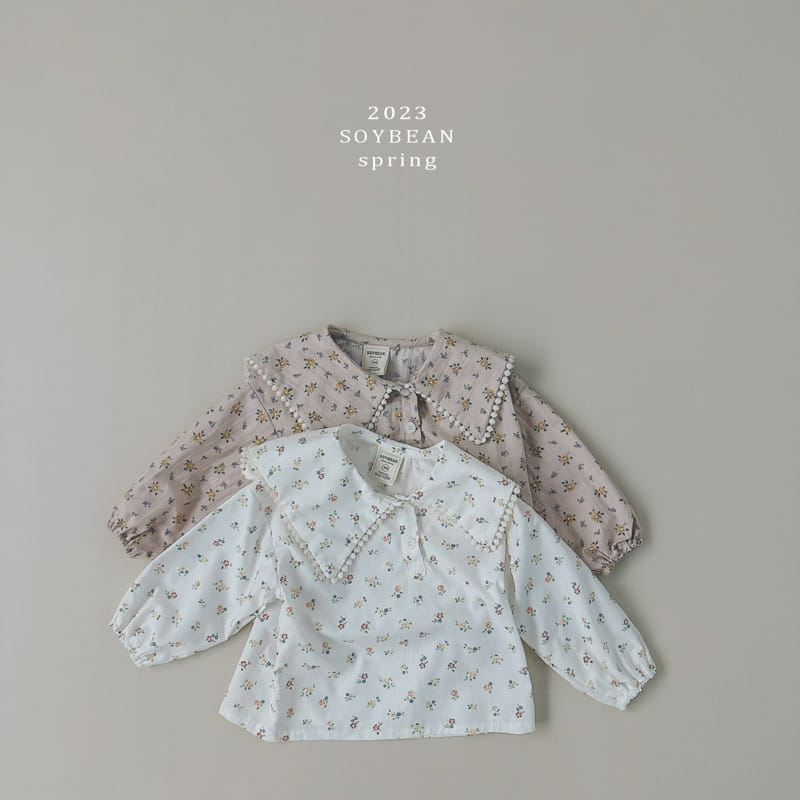 Soybean - Korean Children Fashion - #kidsshorts - Bog Collar Flower Blouse - 8