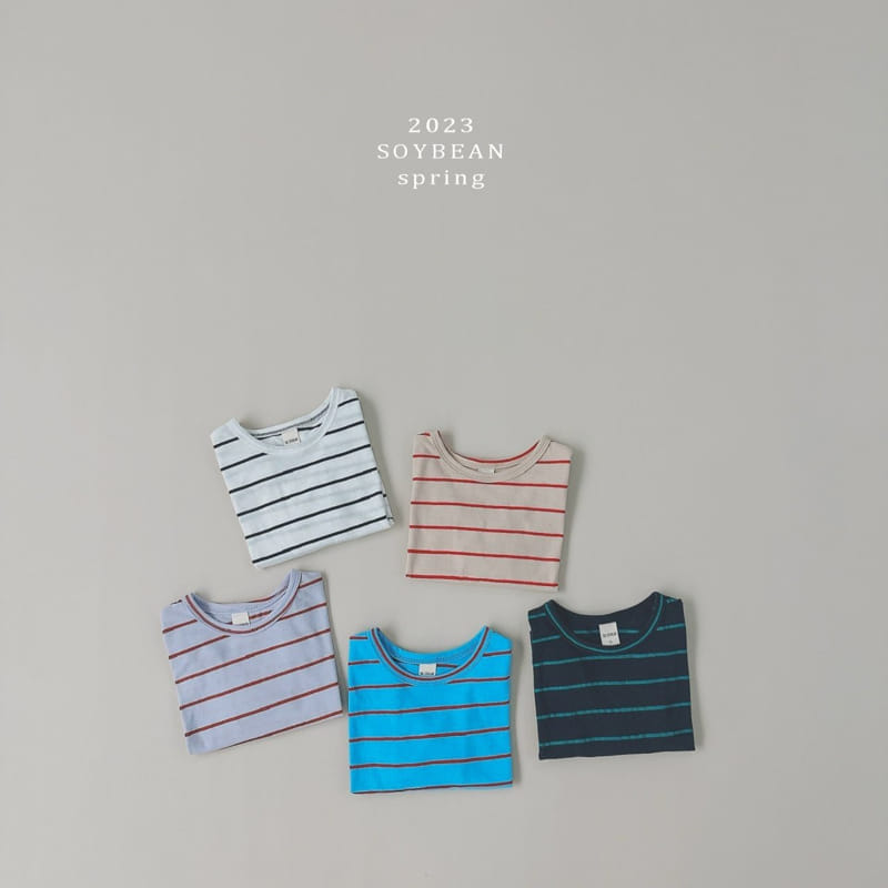 Soybean - Korean Children Fashion - #kidsshorts - Stripes Loose Tee - 6