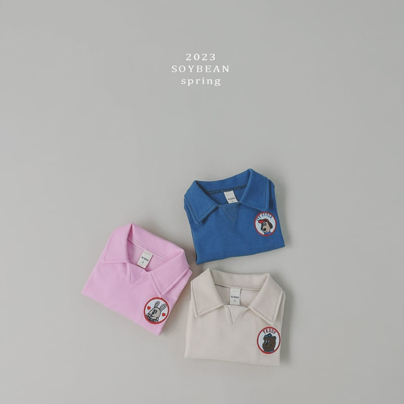Soybean - Korean Children Fashion - #kidsstore - Zoo Friends Collar Top Bottom Set - 9