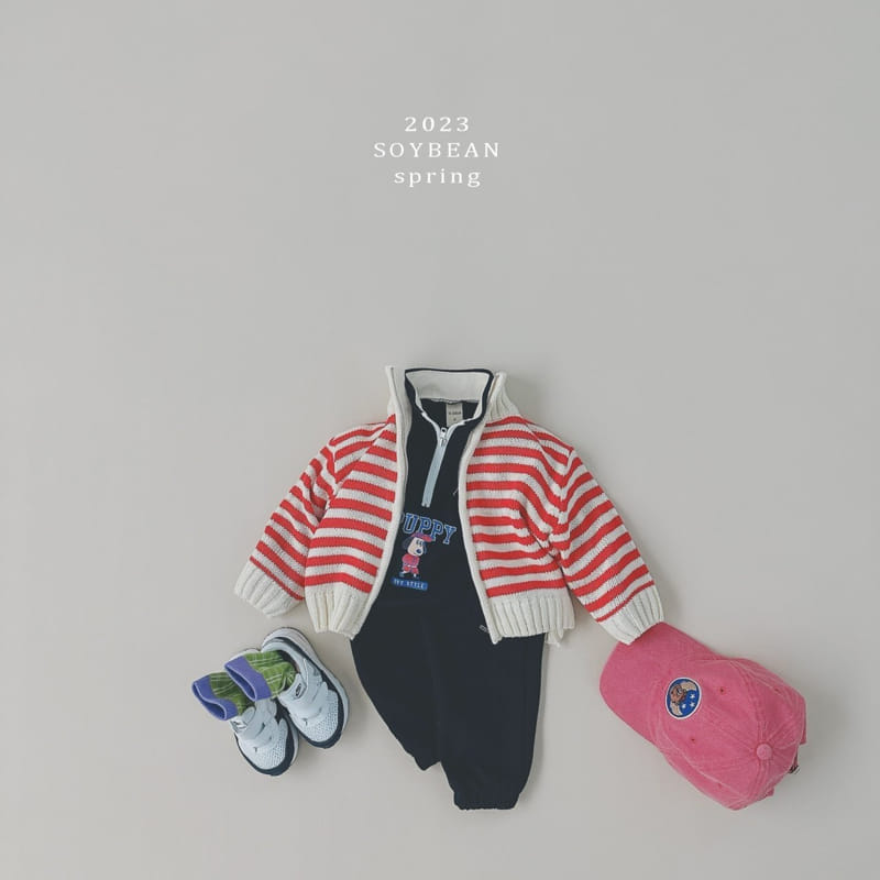 Soybean - Korean Children Fashion - #Kfashion4kids - Stripes Knit Zip-up - 4