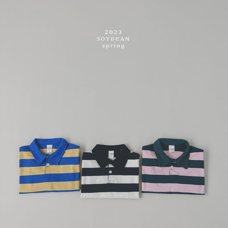 Soybean - Korean Children Fashion - #minifashionista - Collar Stripes Tee