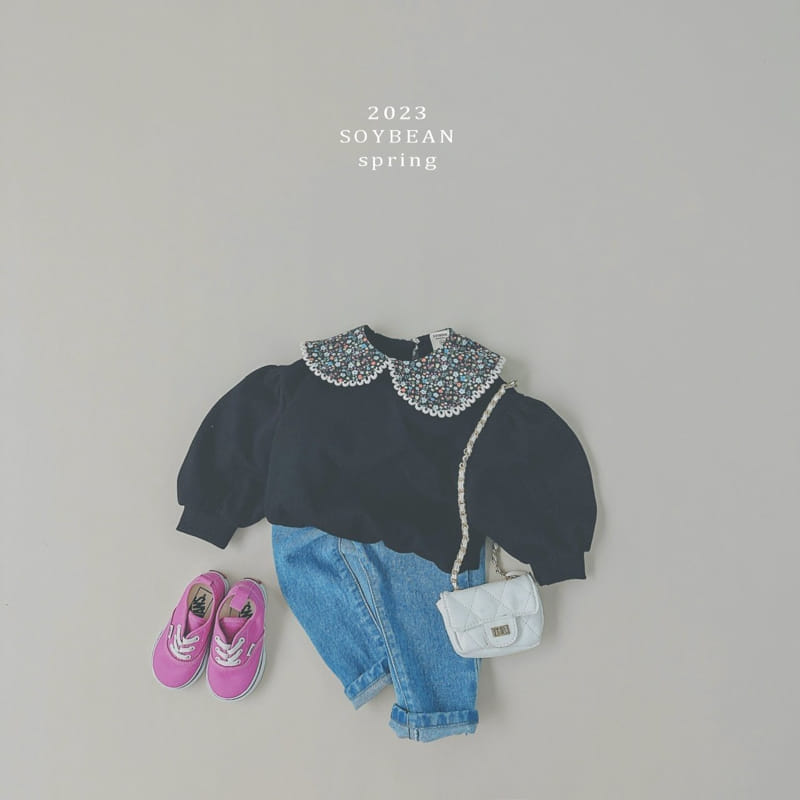Soybean - Korean Children Fashion - #stylishchildhood - Flower Collar Sweatshirt - 2