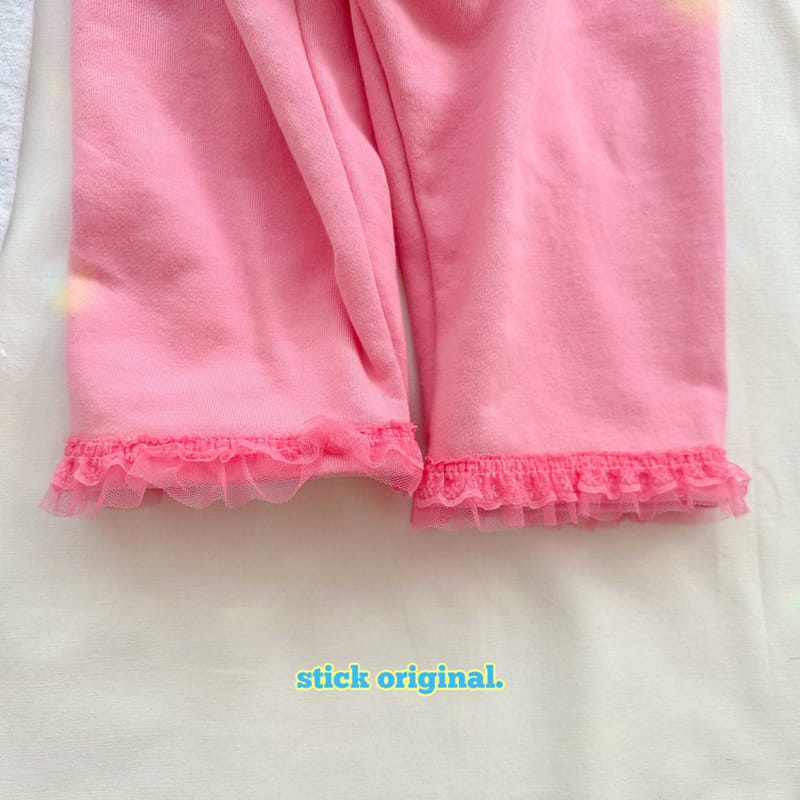Stick - Korean Children Fashion - #discoveringself - Lace Terry Pants - 5