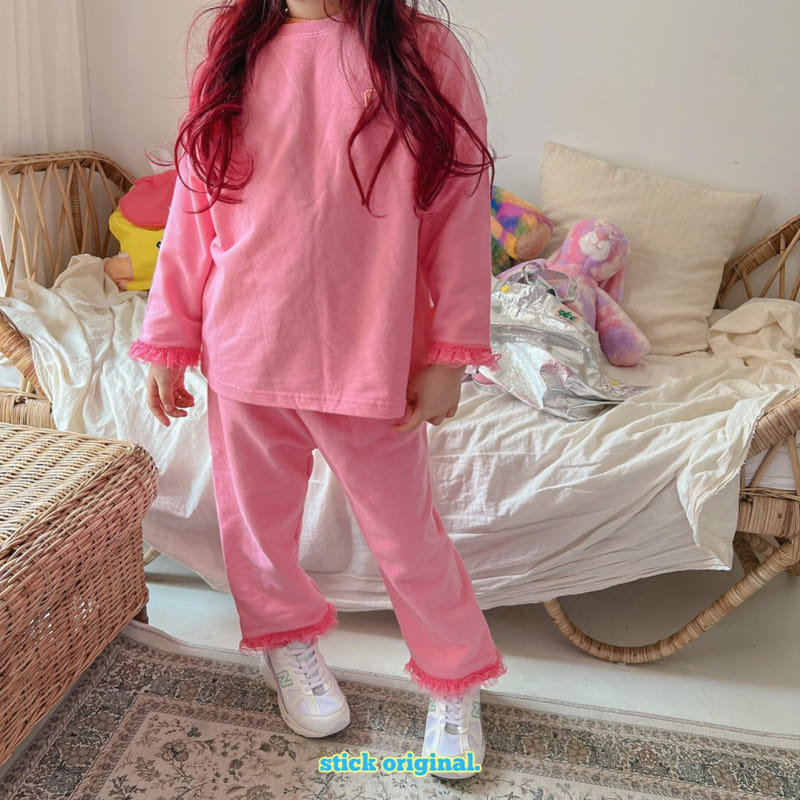 Stick - Korean Children Fashion - #kidsshorts - Lace Terry Pants - 7