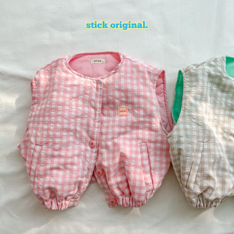 Stick - Korean Children Fashion - #littlefashionista - Check Vest - 2