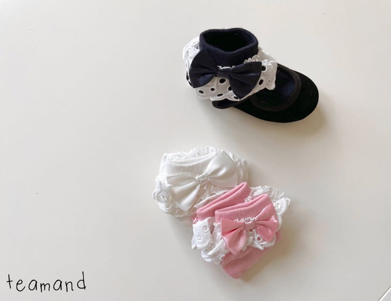Teamand - Korean Children Fashion - #childofig - Big Ribbon Socks   - 3