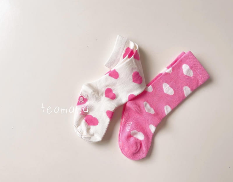 Teamand - Korean Children Fashion - #childrensboutique - Heart Knee Socks  - 3