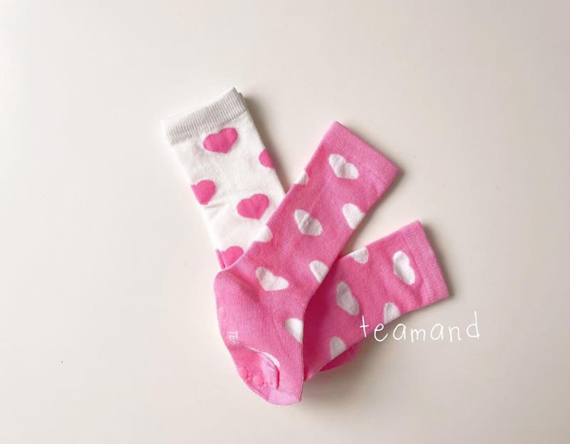 Teamand - Korean Children Fashion - #childrensboutique - Heart Knee Socks  - 4