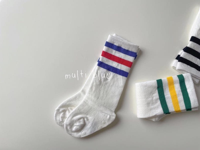 Teamand - Korean Children Fashion - #discoveringself - Three Stripes Knee Socks  - 5