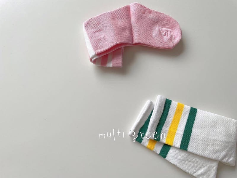 Teamand - Korean Children Fashion - #fashionkids - Three Stripes Knee Socks  - 6