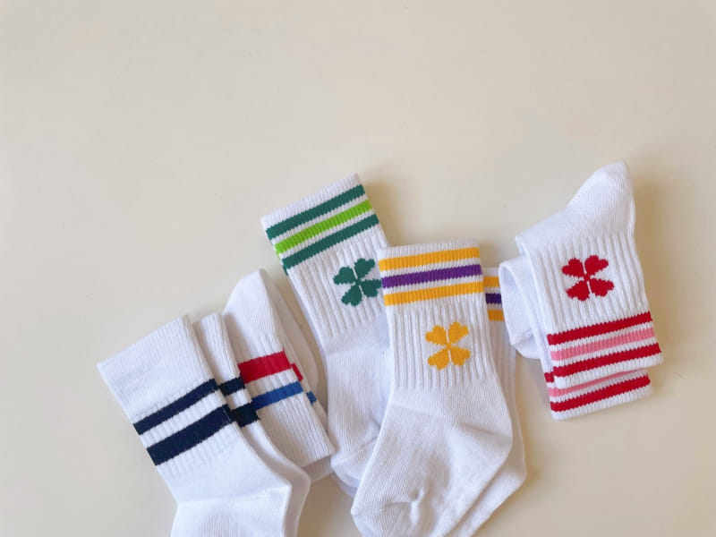 Teamand - Korean Children Fashion - #discoveringself - Crew Socks Set - 4
