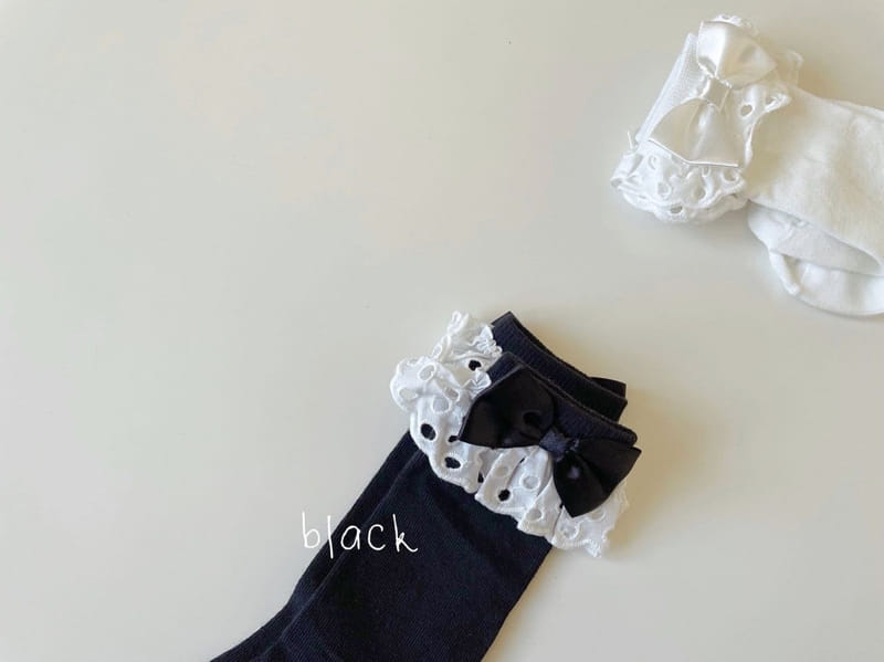 Teamand - Korean Children Fashion - #kidsstore - Big Ribbon Knee Socks  - 5