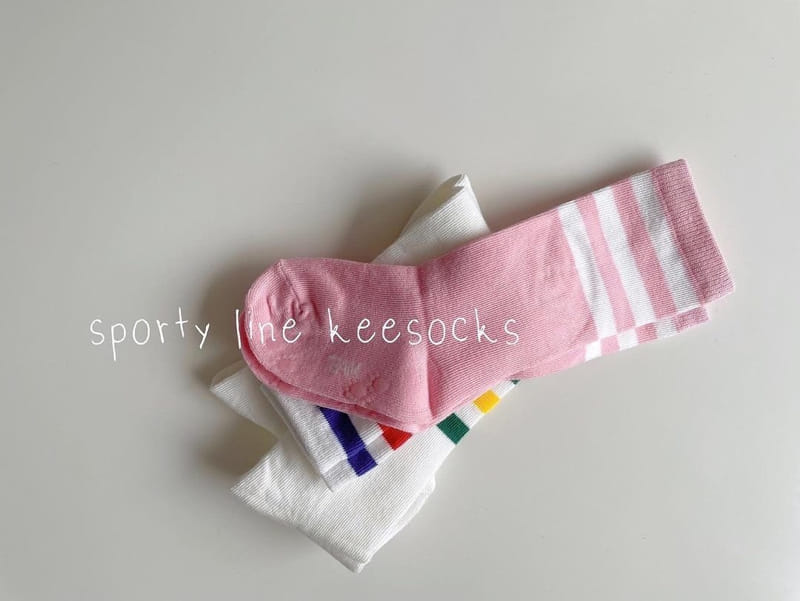 Teamand - Korean Children Fashion - #littlefashionista - Three Stripes Knee Socks  - 11