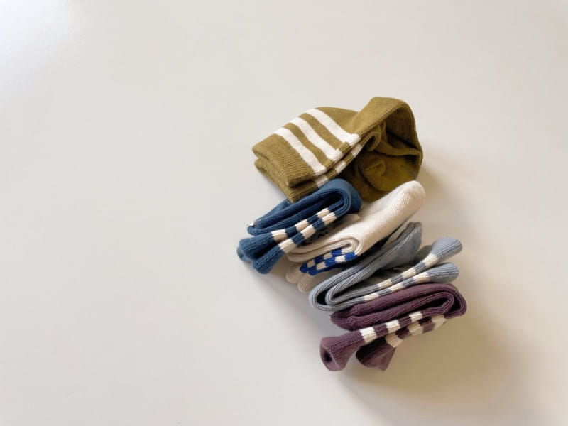 Teamand - Korean Children Fashion - #littlefashionista - Three Stripes Socks  Set