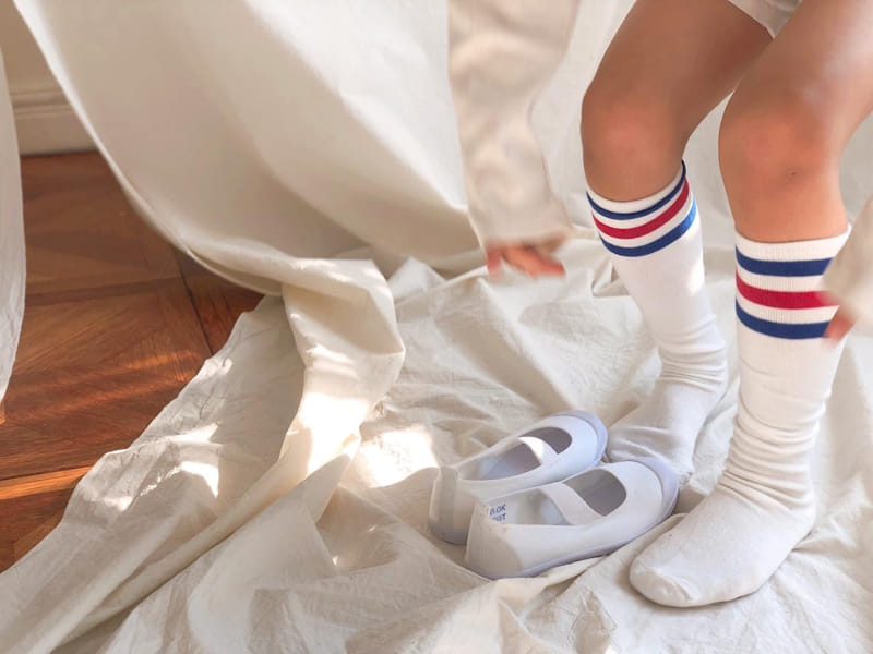 Teamand - Korean Children Fashion - #stylishchildhood - Three Stripes Knee Socks 