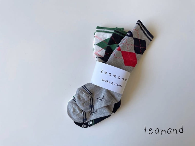 Teamand - Korean Children Fashion - #toddlerclothing - Argyle Knee Socks Set