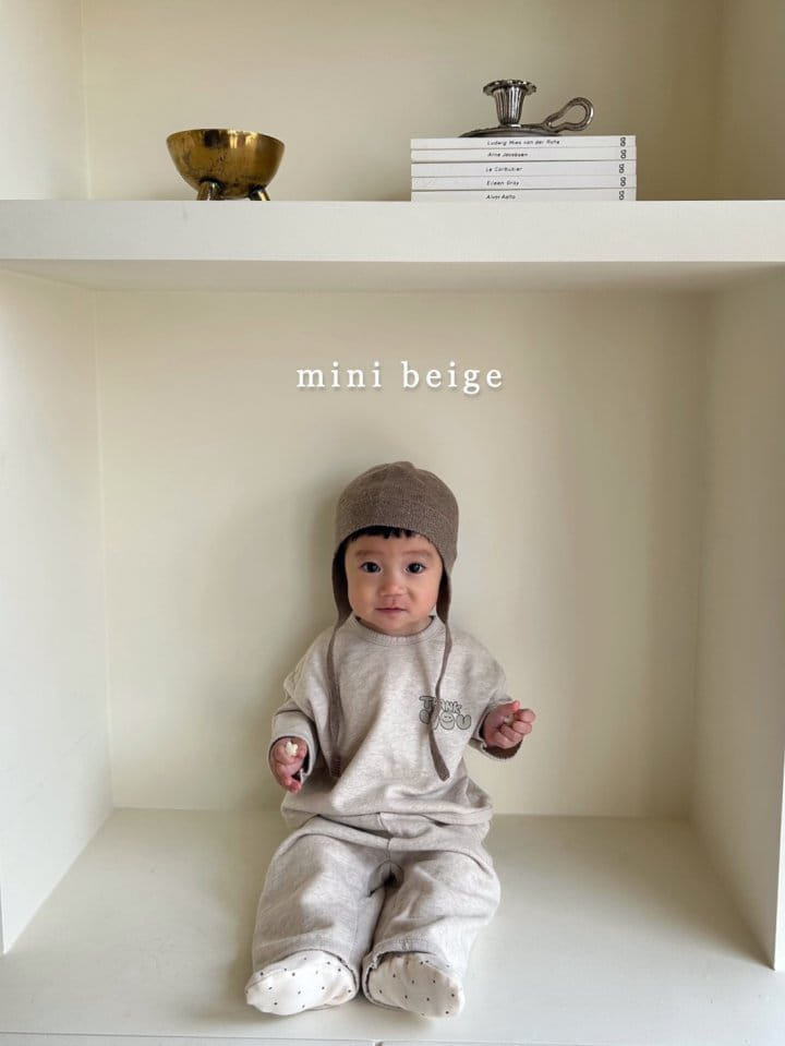 The Beige - Korean Baby Fashion - #babyootd - Thank You Top Bottom Set - 6