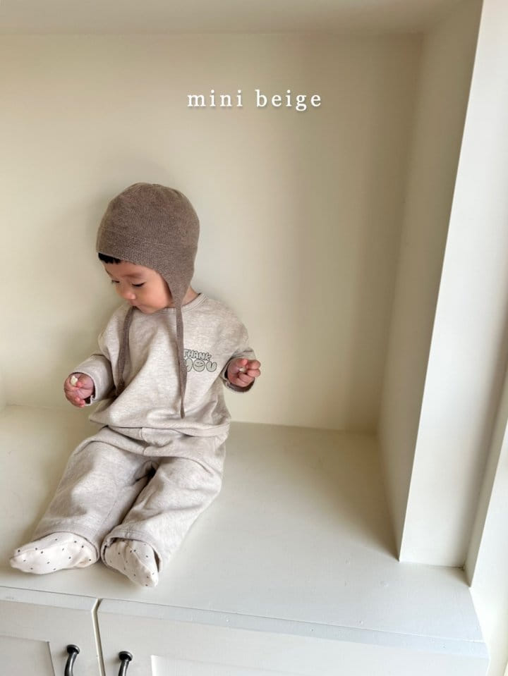 The Beige - Korean Baby Fashion - #babyoutfit - Thank You Top Bottom Set - 8