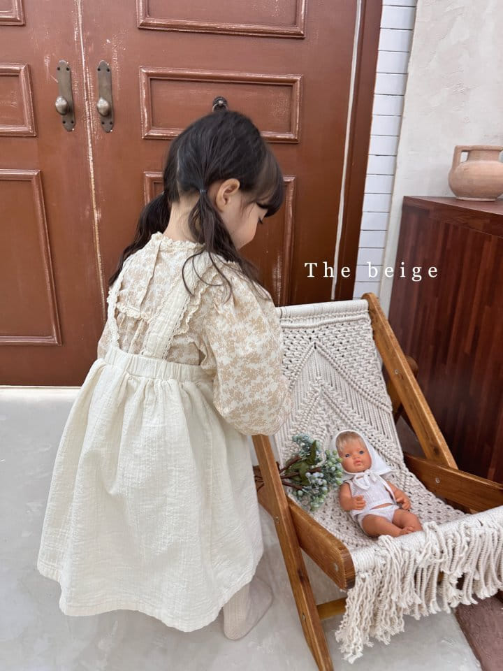 The Beige - Korean Children Fashion - #kidsshorts - Lace Dungarees Skirt - 12