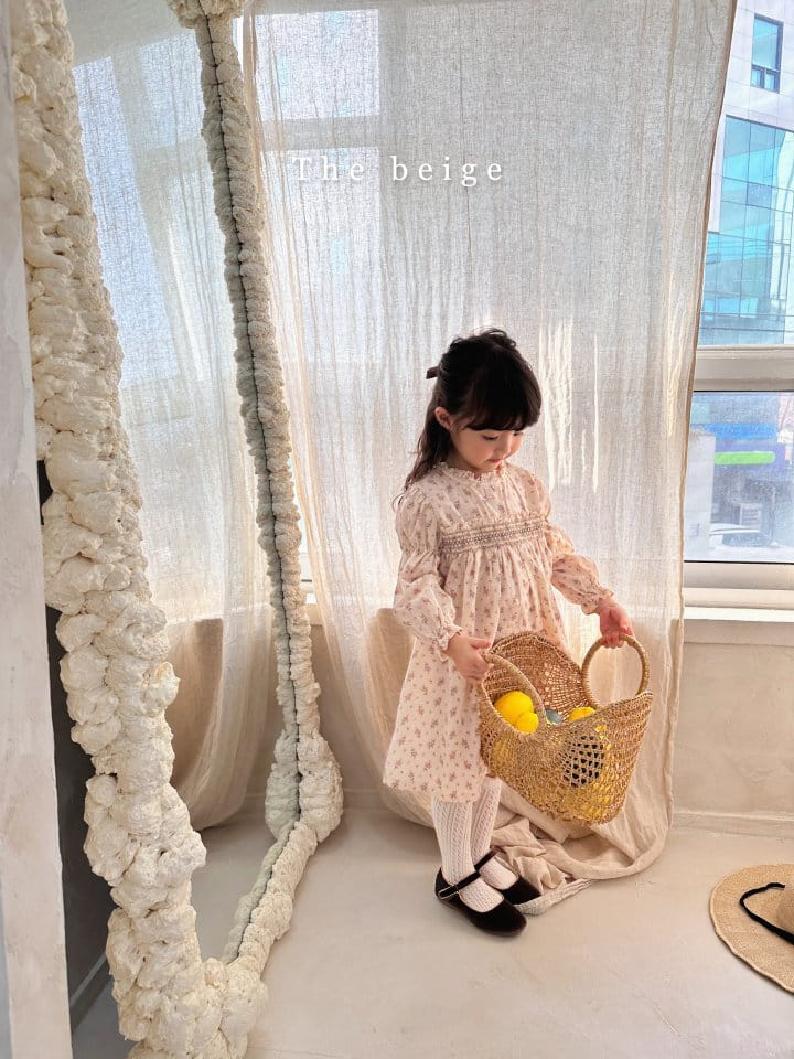The Beige - Korean Children Fashion - #littlefashionista - Flower Smocked One-piece - 7