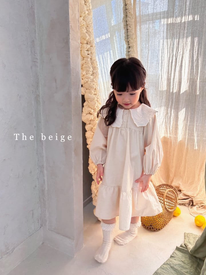 The Beige - Korean Children Fashion - #prettylittlegirls - Lace Collar One-piece - 9