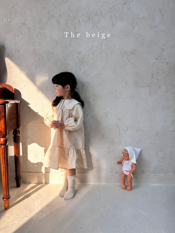 The Beige - Korean Children Fashion - #stylishchildhood - Lace Collar One-piece - 12