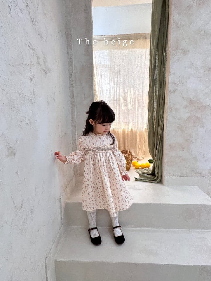 The Beige - Korean Children Fashion - #todddlerfashion - Flower Smocked One-piece - 11