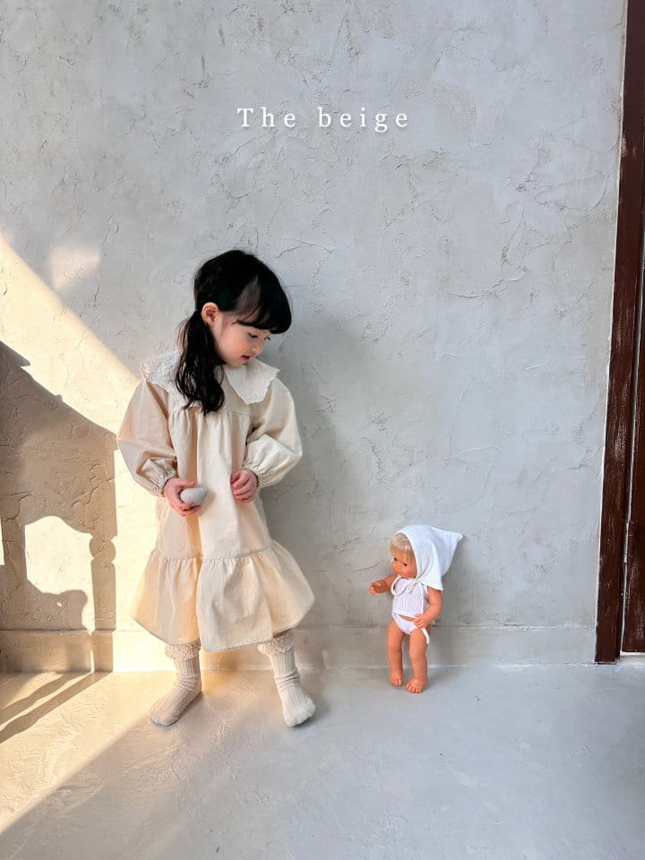 The Beige - Korean Children Fashion - #todddlerfashion - Lace Collar One-piece - 10