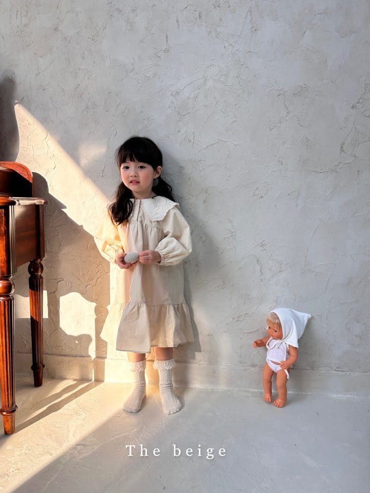 The Beige - Korean Children Fashion - #toddlerclothing - Lace Collar One-piece - 11