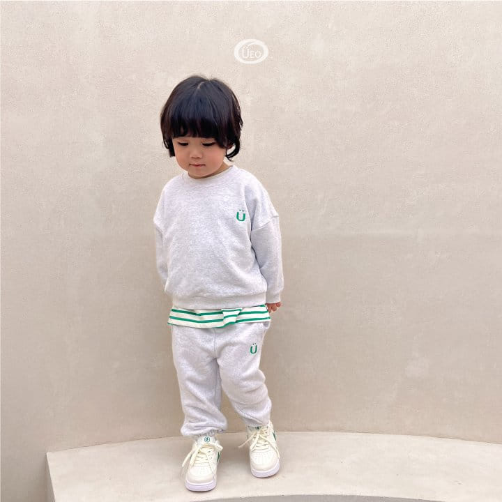 U Eo - Korean Children Fashion - #childofig - Smile Embrodiery Top Bottom Set - 12