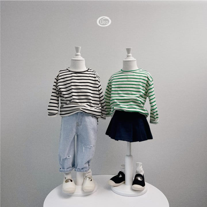 U Eo - Korean Children Fashion - #kidzfashiontrend - Slit Stripes Tee - 8
