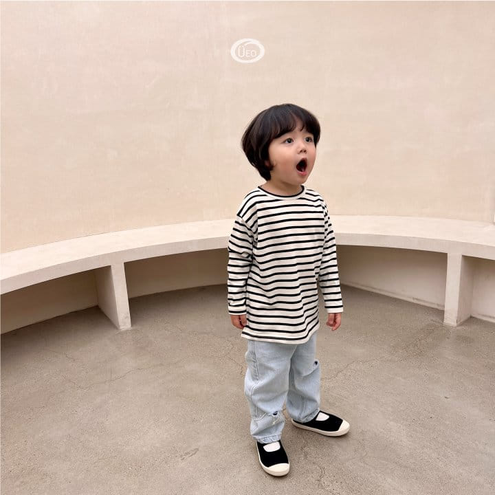 U Eo - Korean Children Fashion - #magicofchildhood - Slit Stripes Tee - 11