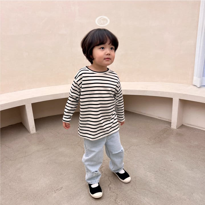 U Eo - Korean Children Fashion - #minifashionista - Slit Stripes Tee - 12