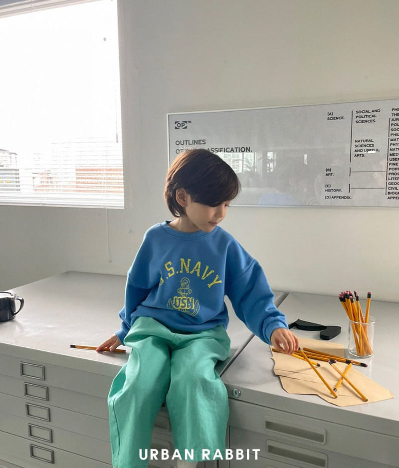 Urban Rabbit - Korean Children Fashion - #kidsshorts - Navy Sweatshirt - 10