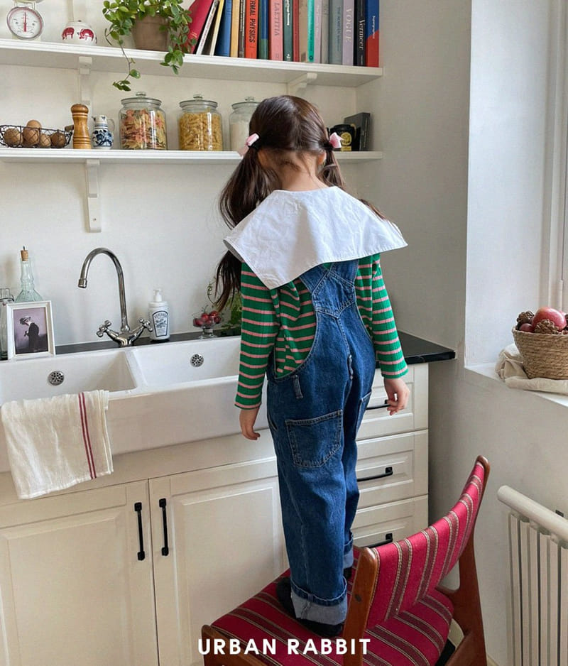 Urban Rabbit - Korean Children Fashion - #kidsshorts - Big Collar Stripes Tee