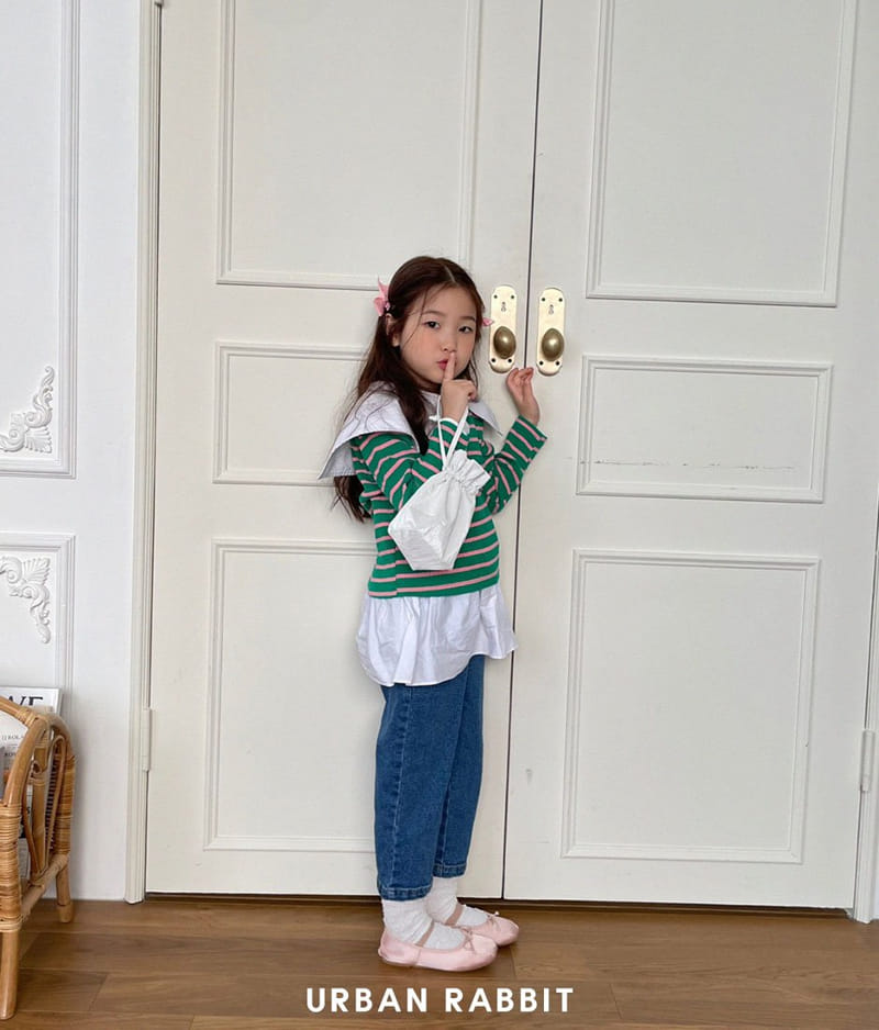 Urban Rabbit - Korean Children Fashion - #littlefashionista - Big Collar Stripes Tee - 5
