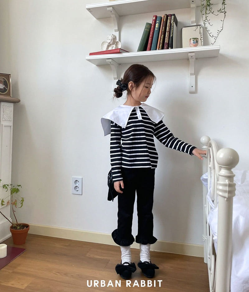 Urban Rabbit - Korean Children Fashion - #prettylittlegirls - Big Collar Stripes Tee - 8