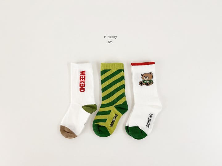 V Bunny - Korean Children Fashion - #kidzfashiontrend - Weekend Socks Set - 4