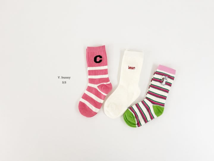 V Bunny - Korean Children Fashion - #designkidswear - Danssi Socks Set - 3