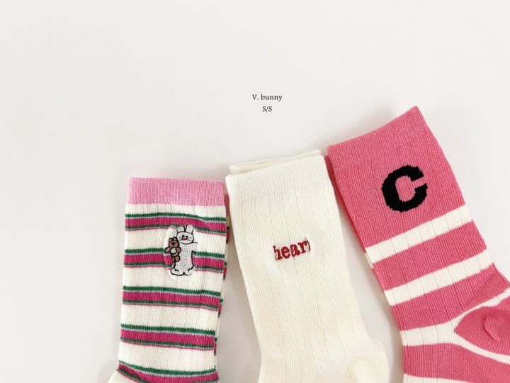 V Bunny - Korean Children Fashion - #designkidswear - Danssi Socks Set - 4