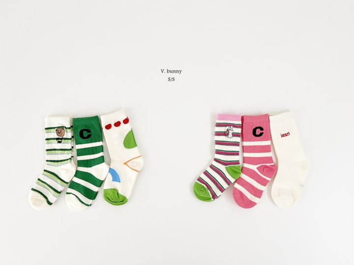 V Bunny - Korean Children Fashion - #littlefashionista - Danssi Socks Set - 10