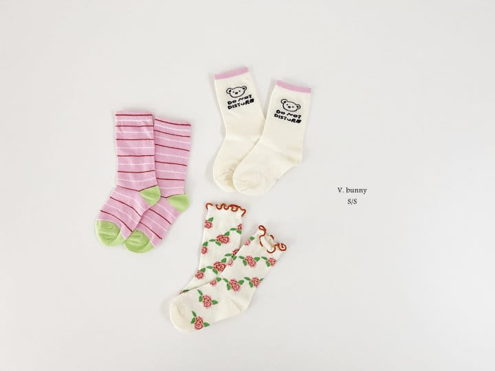V Bunny - Korean Children Fashion - #magicofchildhood - Rose Socks Set - 9
