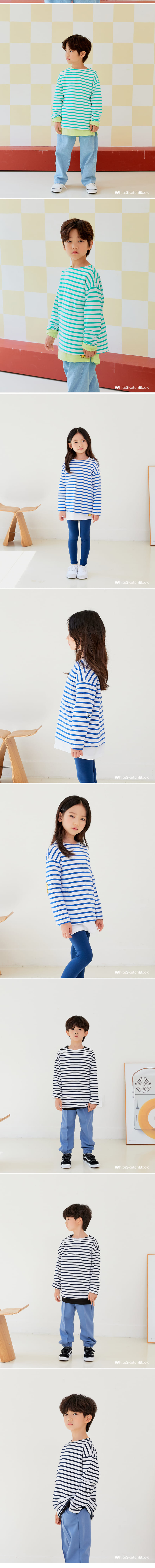 Whitesketchbook - Korean Children Fashion - #todddlerfashion - Stripes Smile Tee - 4