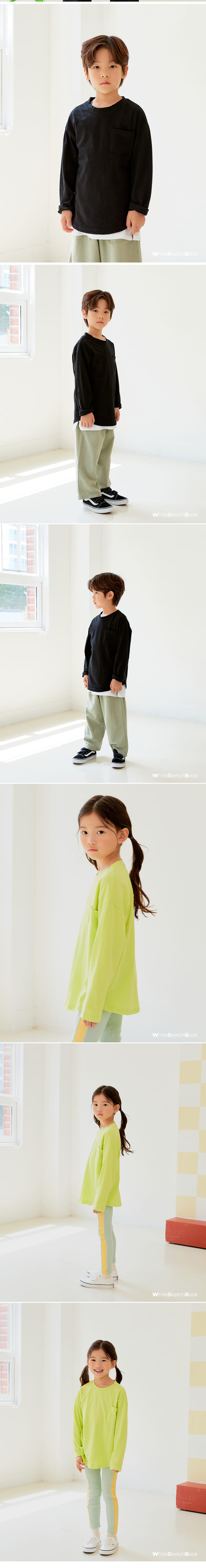 Whitesketchbook - Korean Children Fashion - #toddlerclothing - Single Pocket Tee - 3