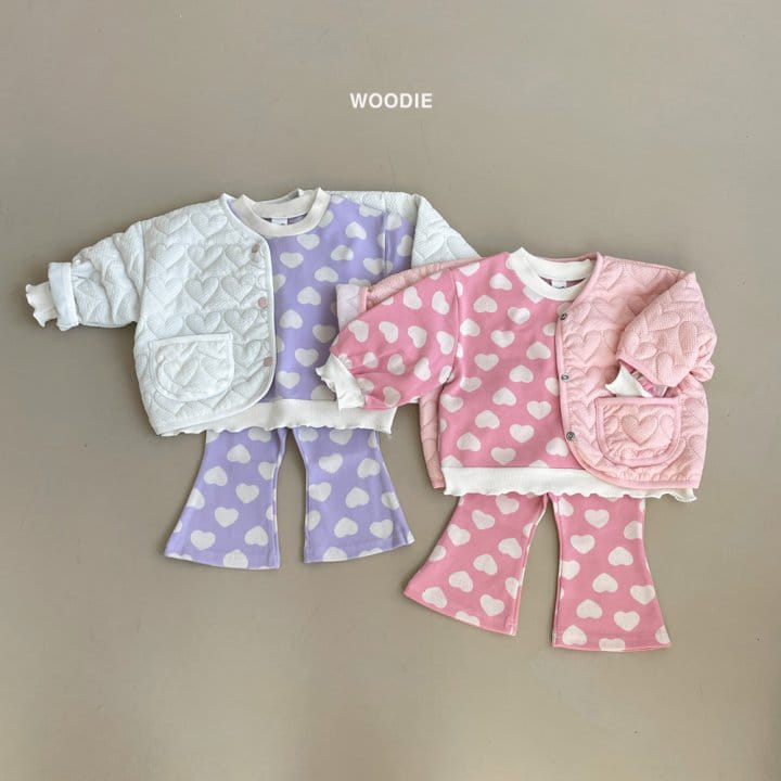 Woodie - Korean Baby Fashion - #babyboutique - Heart Top Bottom Set - 7