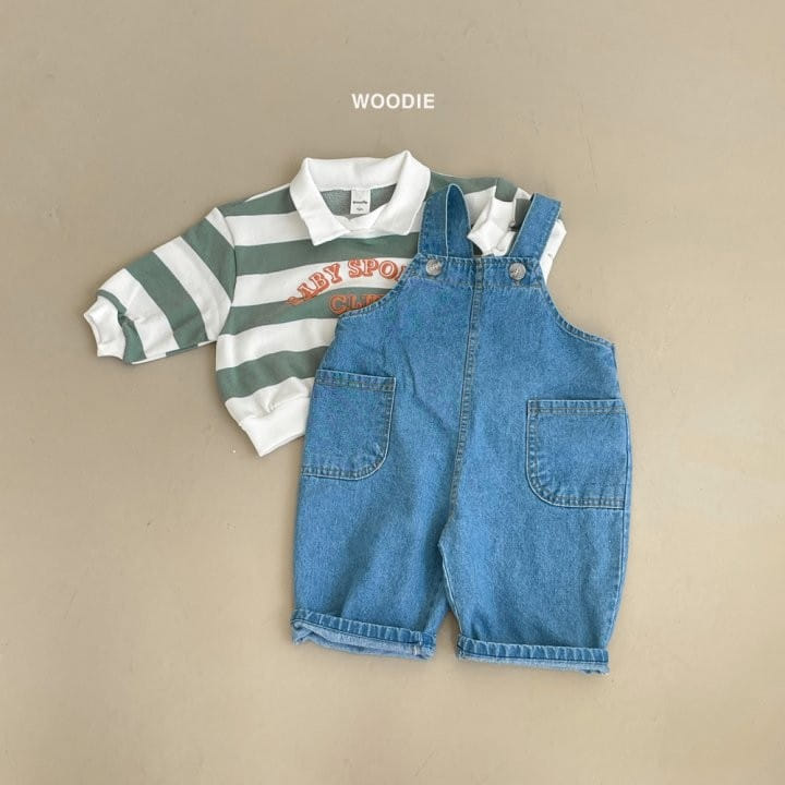 Woodie - Korean Baby Fashion - #babyootd - Denim Dungarees Pants - 4