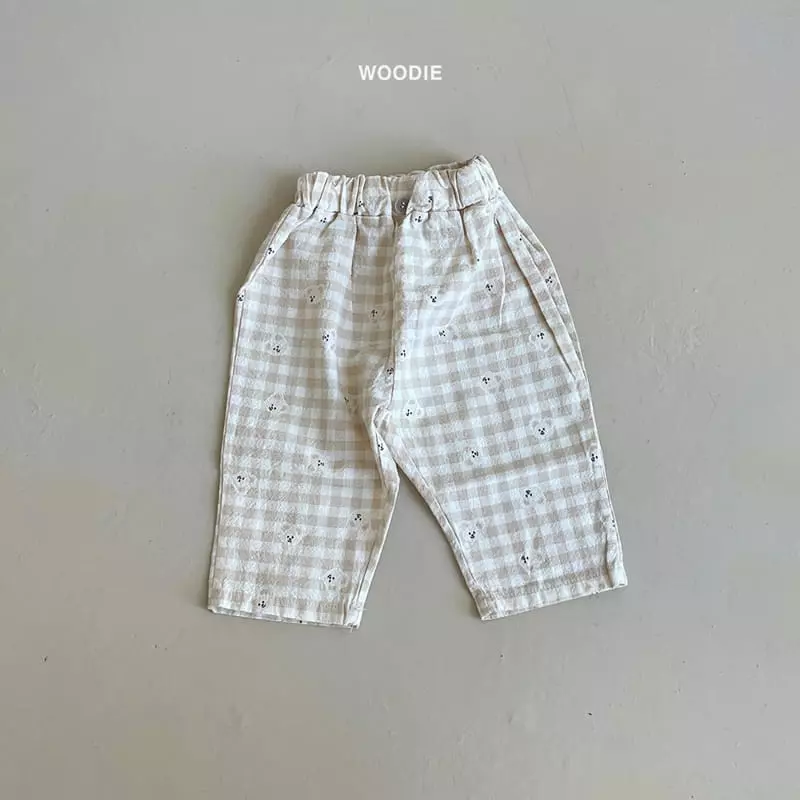 Woodie - Korean Children Fashion - #designkidswear - Check Bear Pants - 3