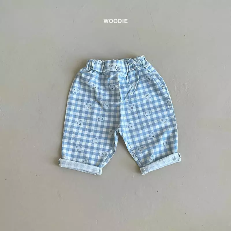 Woodie - Korean Children Fashion - #kidsshorts - Check Bear Pants - 6