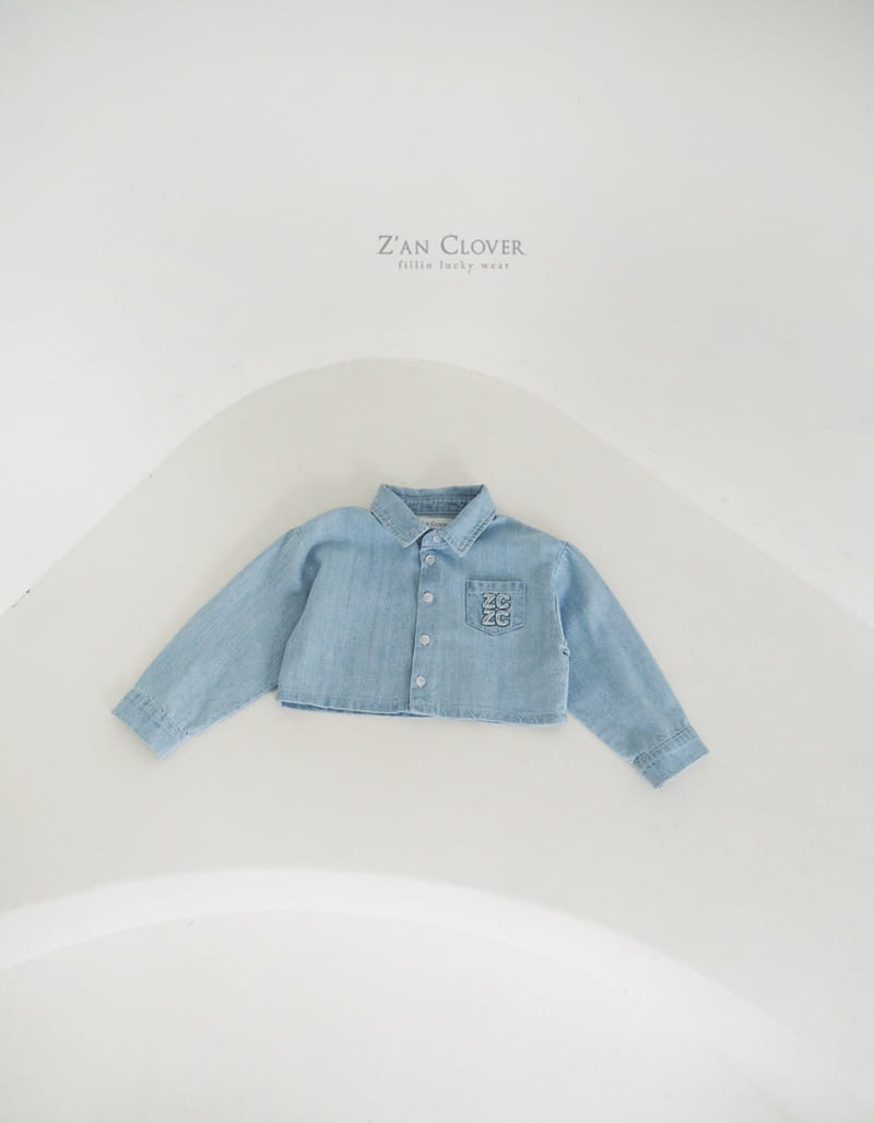 Zan Clover - Korean Children Fashion - #Kfashion4kids - Crop Denim Shirt - 2