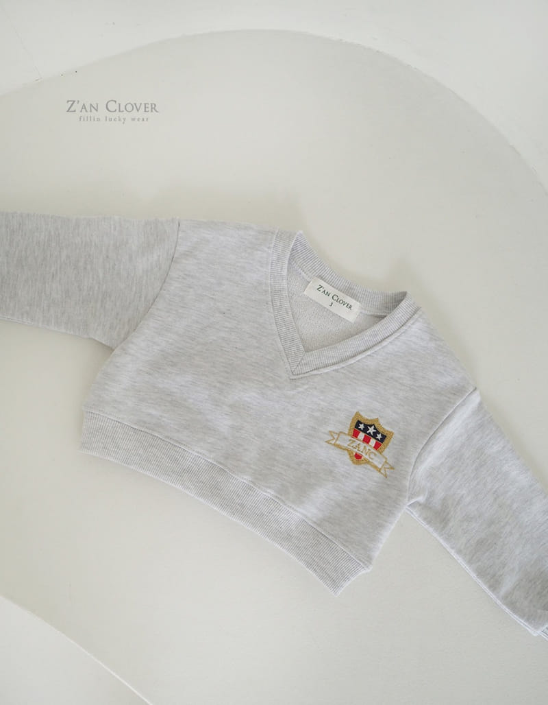 Zan Clover - Korean Children Fashion - #stylishchildhood - Deep V Embroidery Sweatshirt - 4